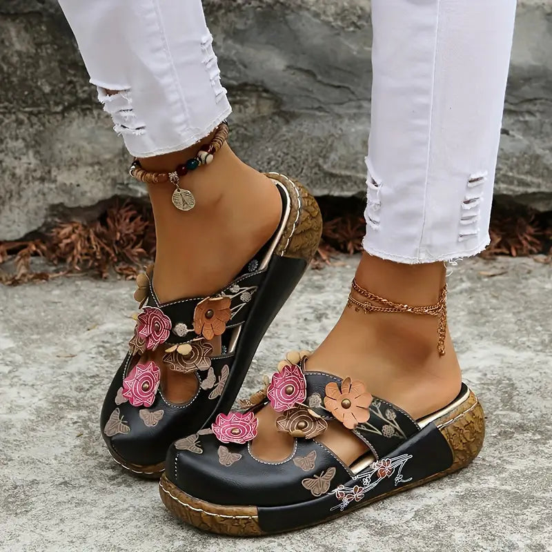 Compensées à Enfiler Flora — Chaussures Compensées Sandalo, vue 2