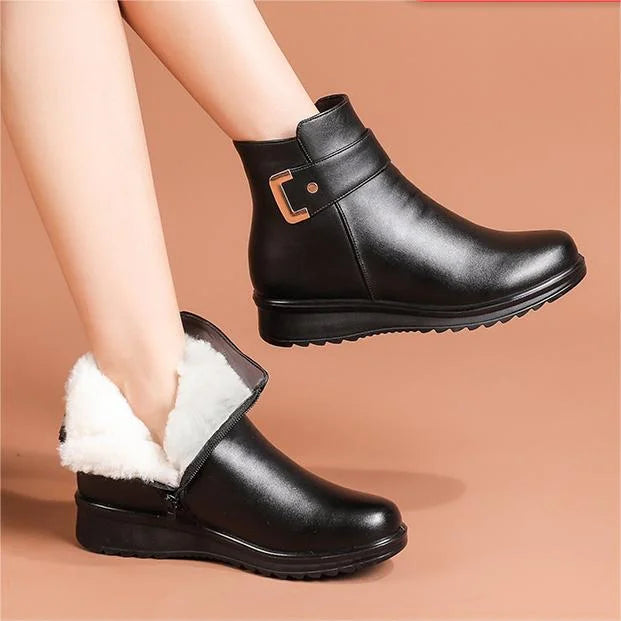 Bottes Orthopédiques en Cuir à Boucle™ — Chaussures à Bout Large Sandalo, vue 2