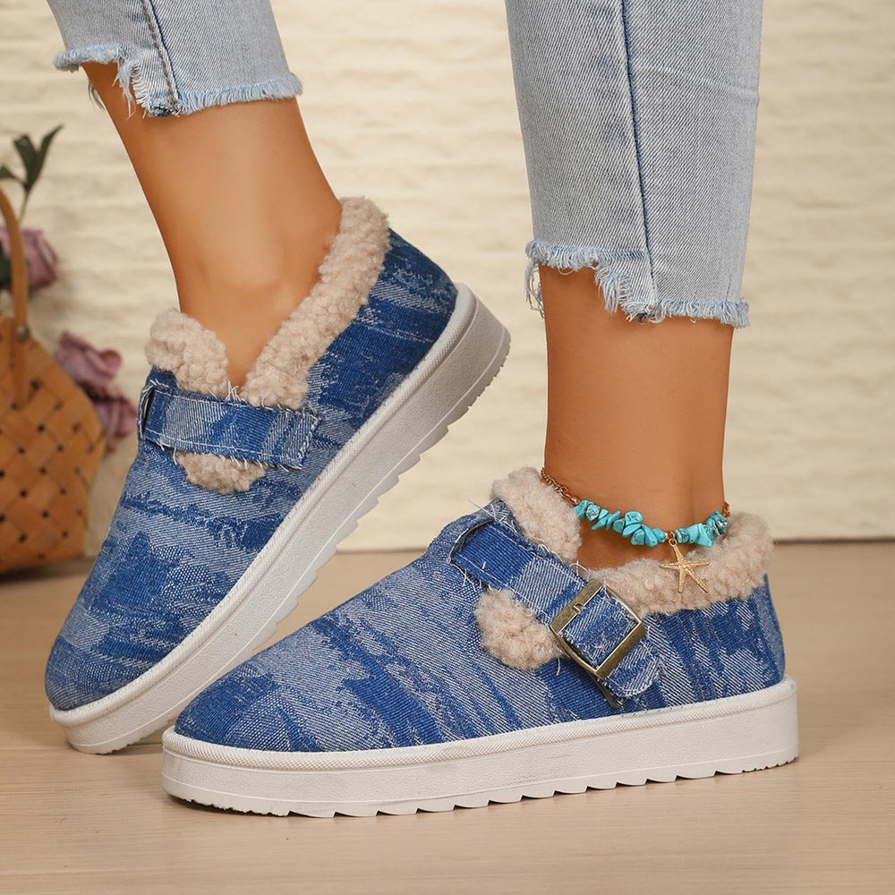 Chaussons en Peau de Mouton et Denim à Boucle™ — Chaussons Sandalo, vue 2