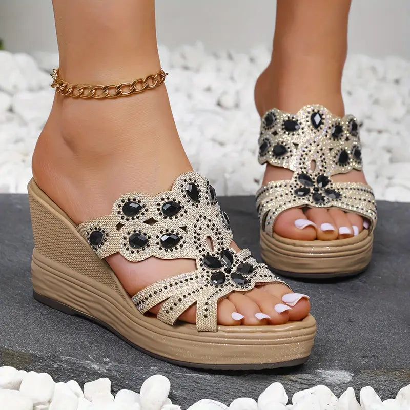 Sandales Compensées à Strass — Sandales Sandalo, vue 2