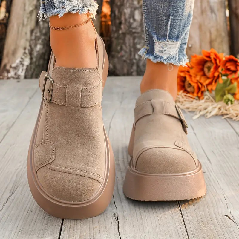 Plateformes à Boucle en Daim Velours — Chaussures à Plateforme Sandalo, vue 1