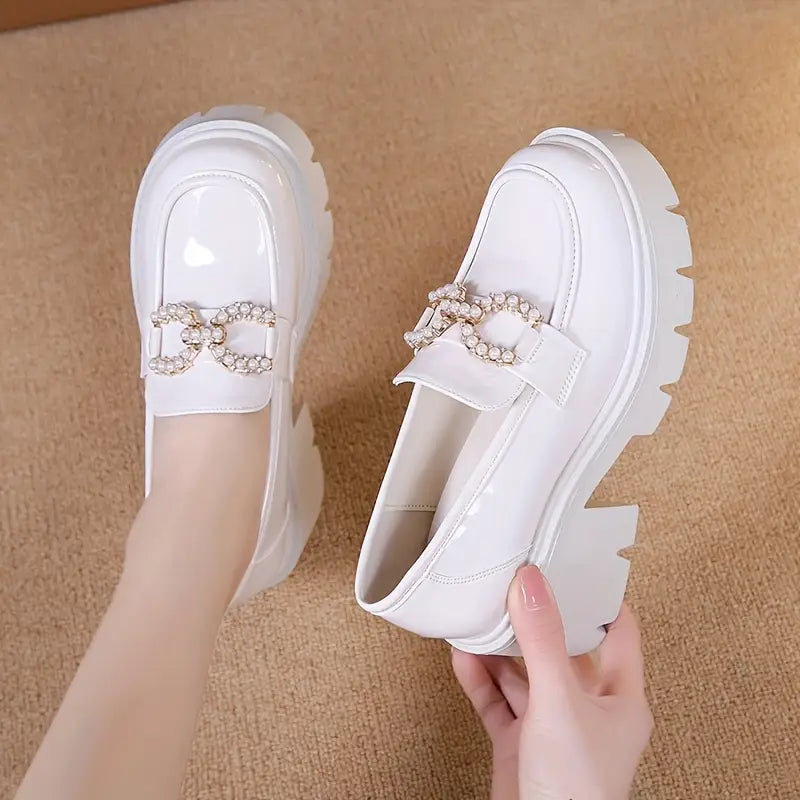 Mocassins Vernis à Chaîne de Perles — Mocassins Sandalo, vue 2
