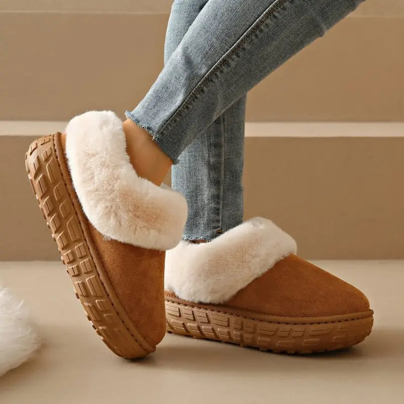 Chaussons en Daim Doublés Fourrure — Chaussons Sandalo, vue 1