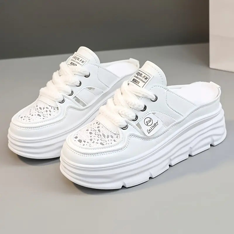Chaussures Blanches à Talon Ouvert — Chaussures Sandalo, vue 2