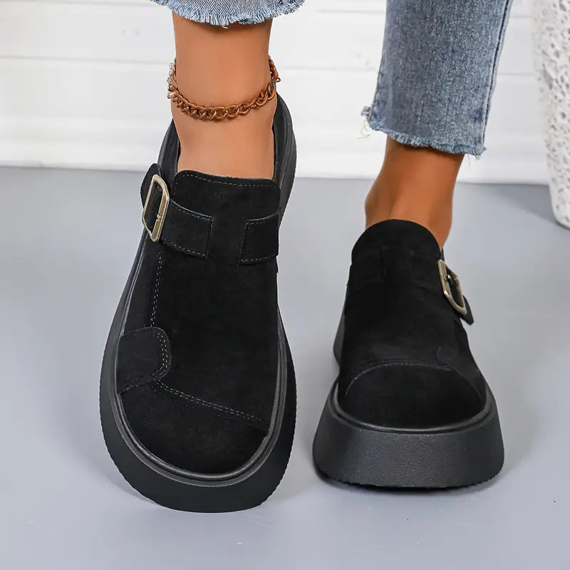 Plateformes à Boucle en Daim Velours — Chaussures à Plateforme Sandalo, vue 2