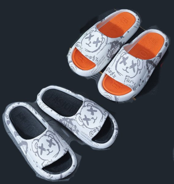 Chaussons en Coton Ourson Brique — Chaussons Sandalo, vue 2