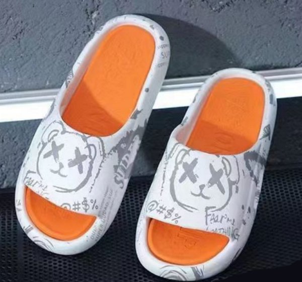 Chaussons en Coton Ourson Brique — Chaussons Sandalo, vue 1