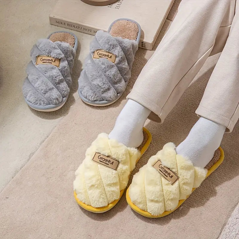 Chaussons Douillets à Carreaux Colorblock — Chaussons Sandalo, vue 2
