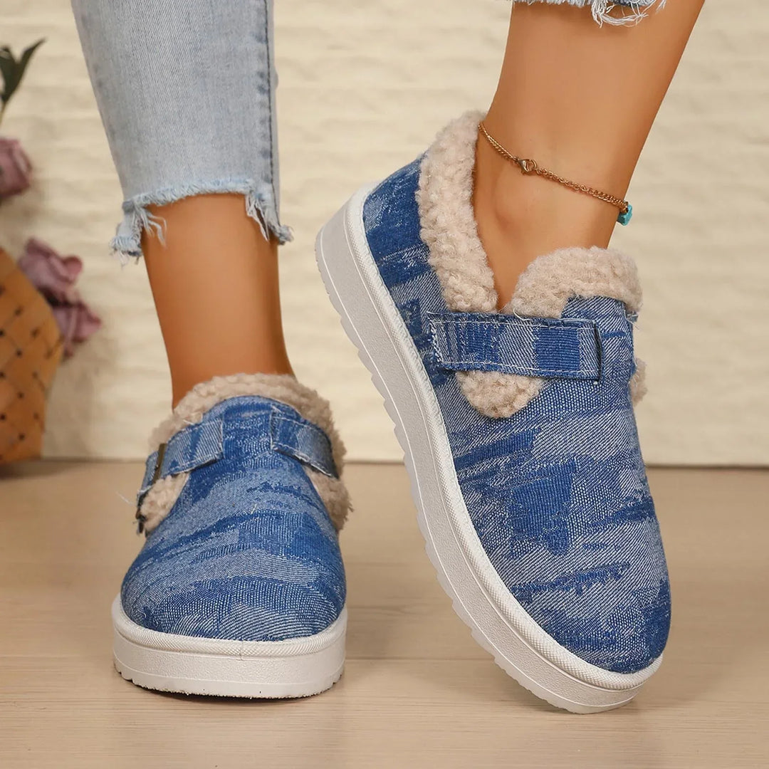 Chaussons en Peau de Mouton et Denim à Boucle™ — Chaussons Sandalo, vue 1