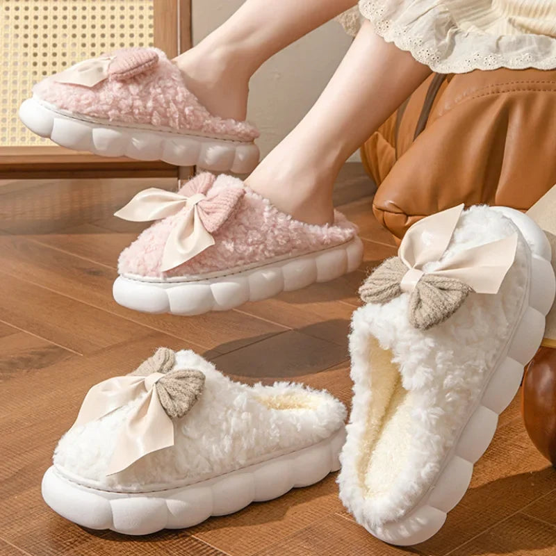 Chaussons Cloud en Fourrure à Nœud — Chaussons Sandalo, vue 2