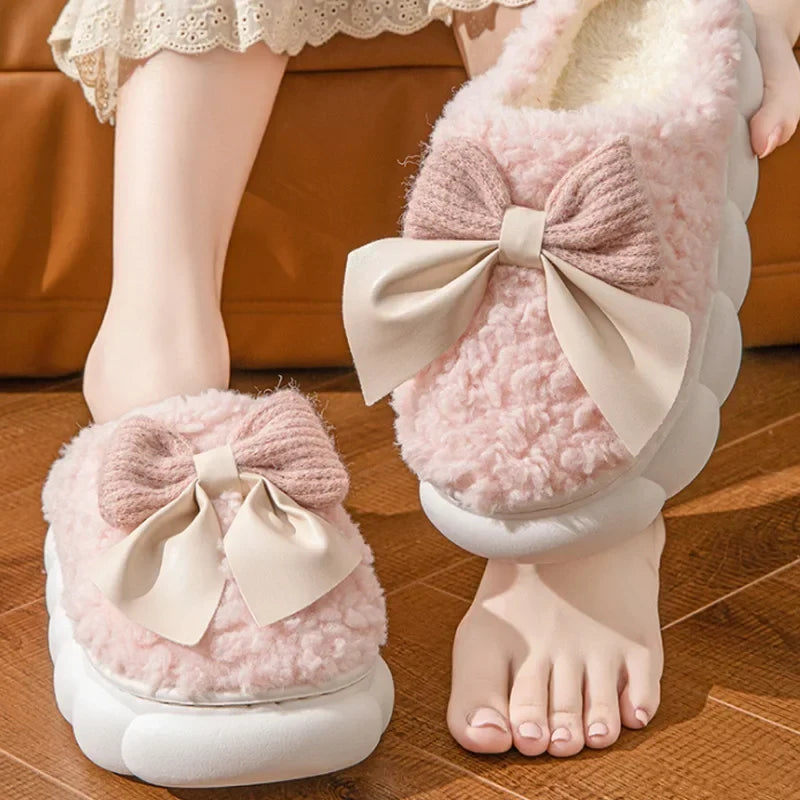 Chaussons Cloud en Fourrure à Nœud — Chaussons Sandalo, vue 1