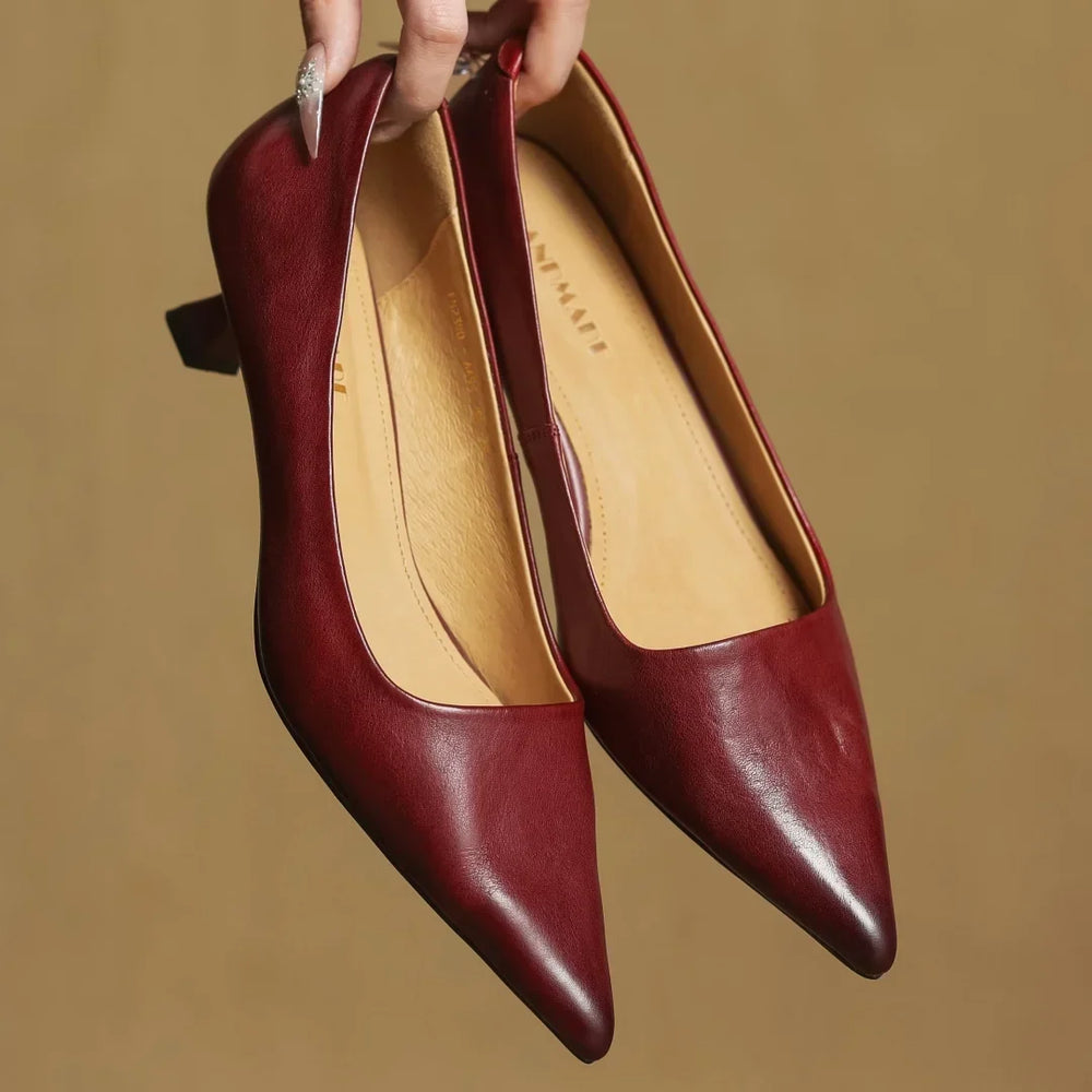 Escarpins en Cuir à Talon Kitten — Escarpins Sandalo, vue 2