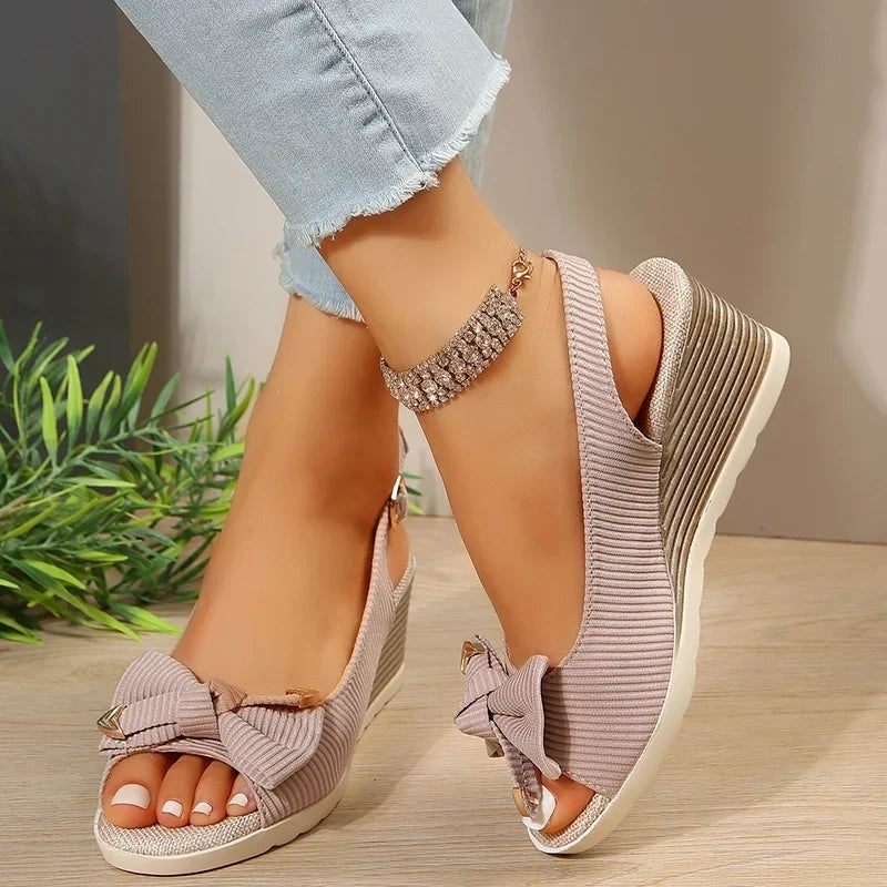 Compensées à Nœud Loretta — Chaussures Compensées Sandalo, vue 2