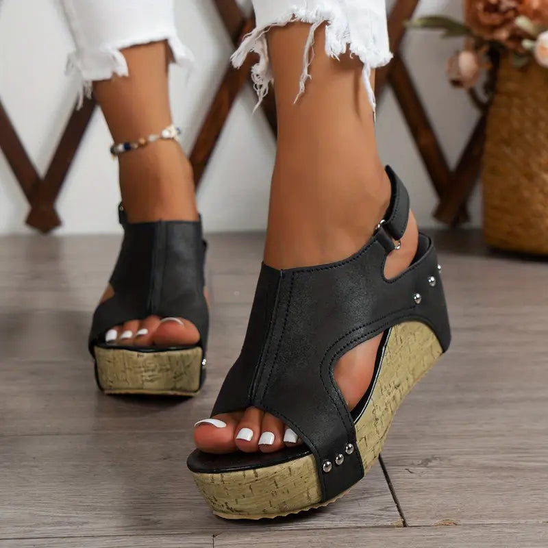 Sandales Compensées Slingback Vintage — Sandales Sandalo, vue 1