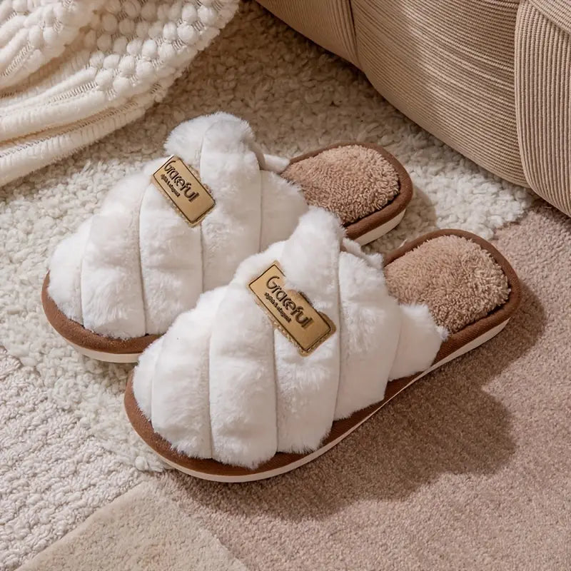 Chaussons Douillets à Carreaux Colorblock — Chaussons Sandalo, vue 1